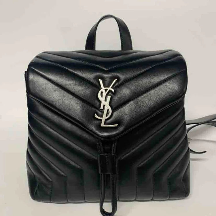 Ysl Calfskin Y Quilted MONOGRAMA Loulou Backpack Black Leather, Small | Studio Nafay