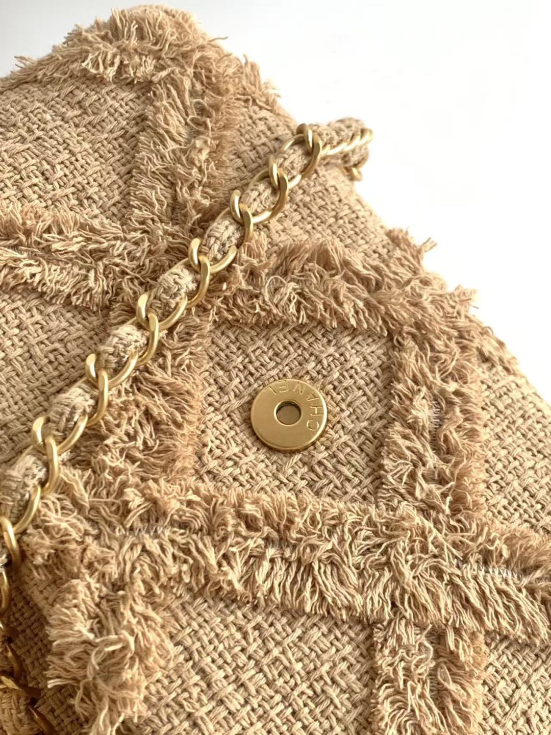 CC Crochet 27cm Beige Tejido de tweed