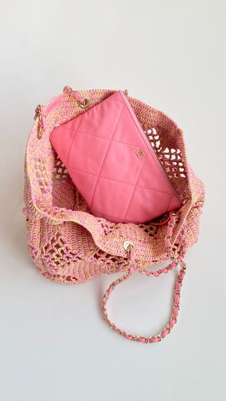 CC Bolso tote de playa 52 Rosa Rafia