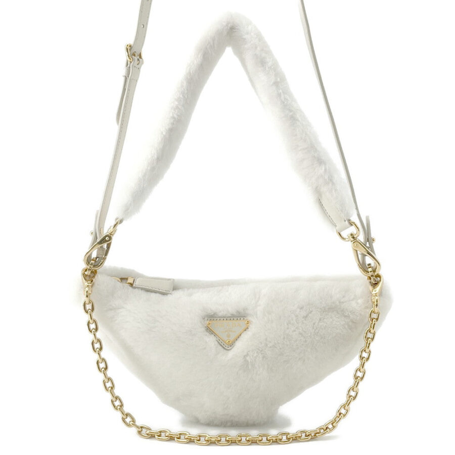 Prada Shoulder Bag white – front view