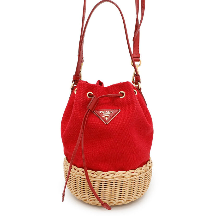 Prada Bucket Bag red – front view
