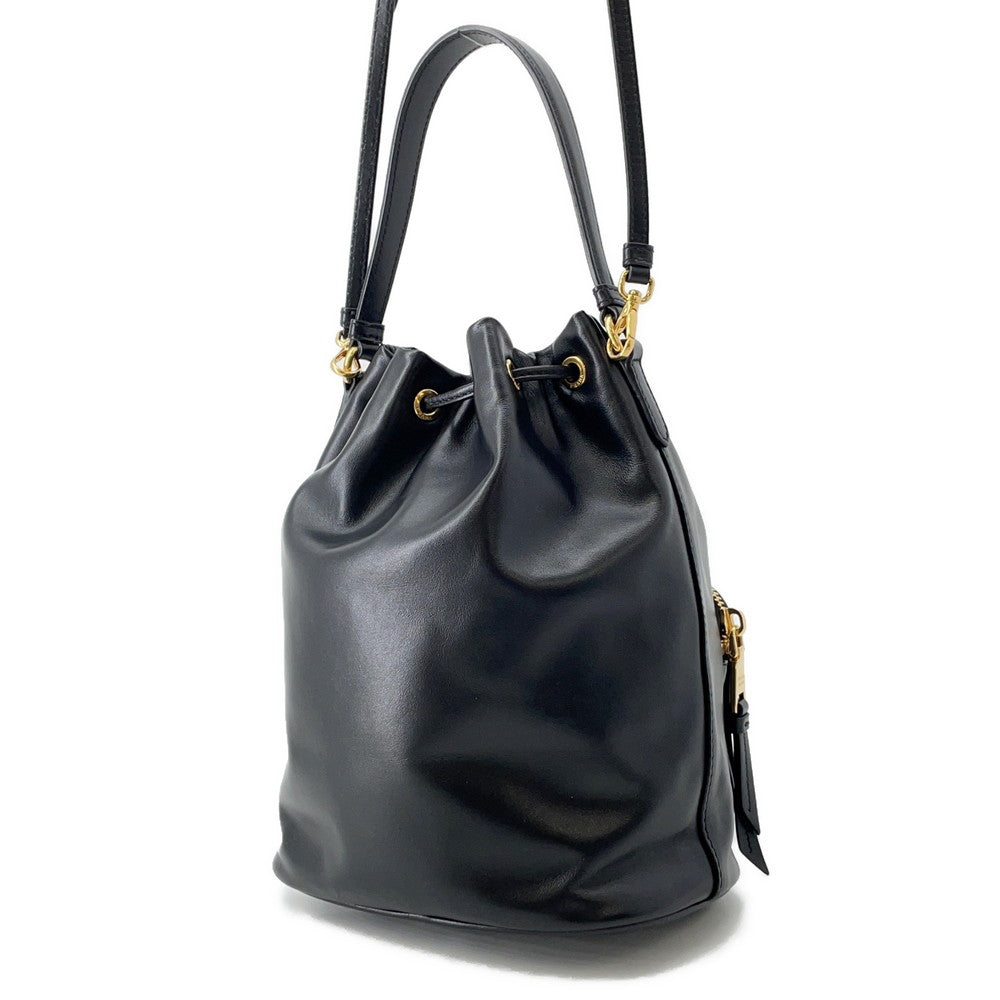 Prada Bolso bombonera Duet Bolso de hombro Black1bh038 de piel de becerro suave