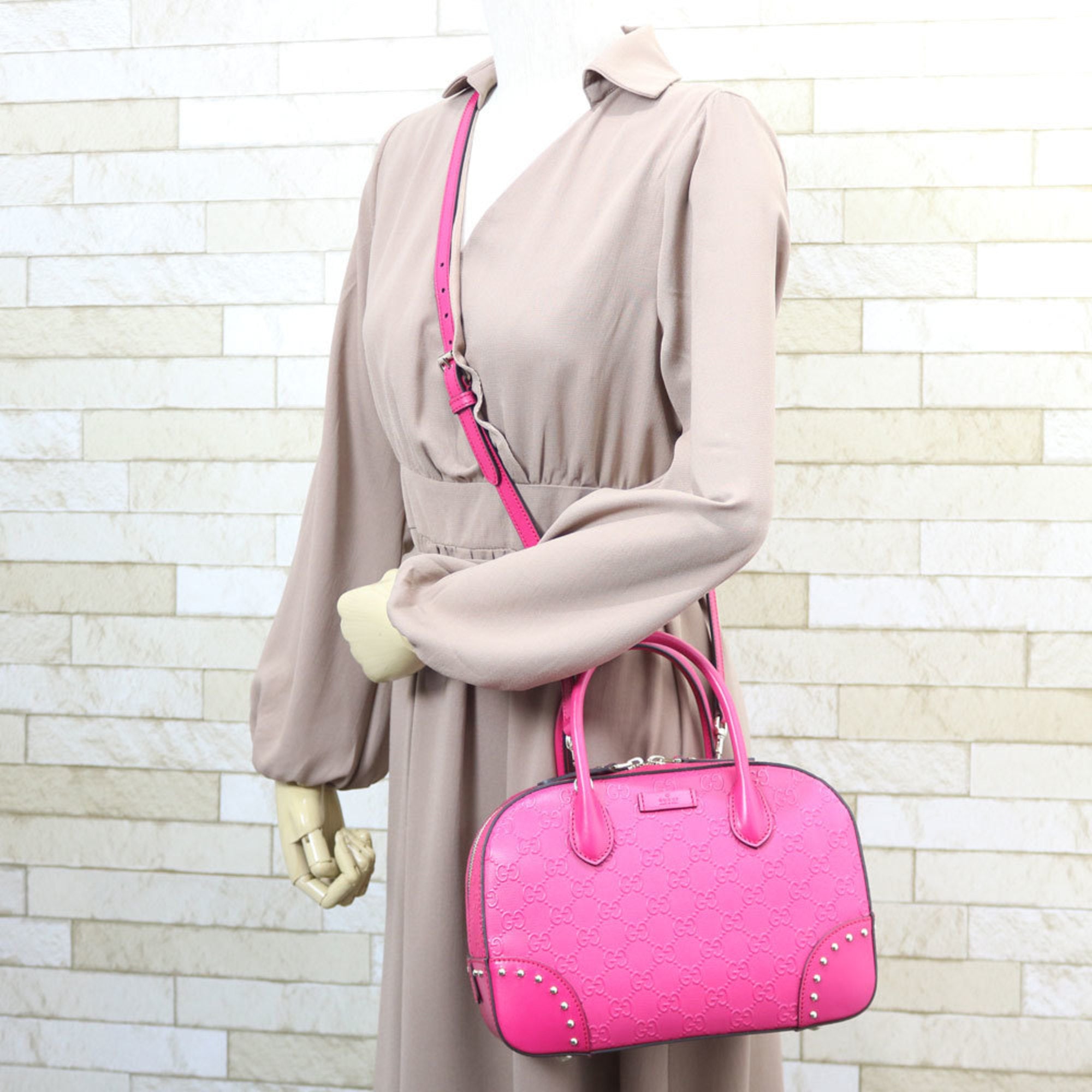 Gucci Bolso de hombro rosa de cuero Style 4
