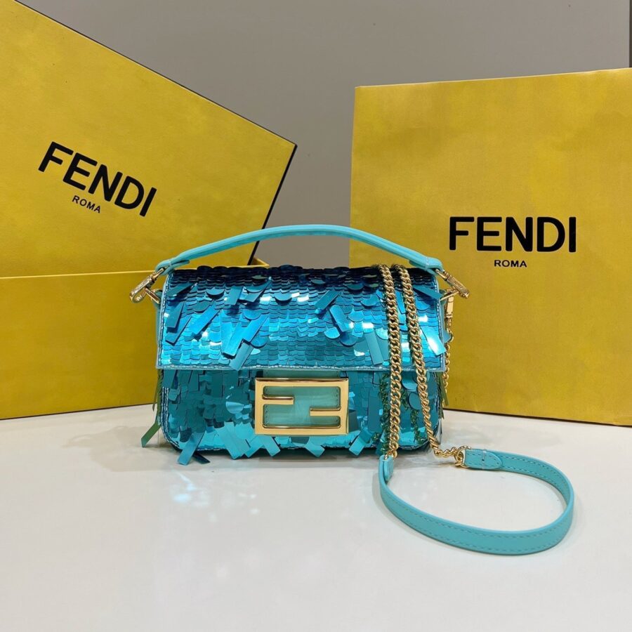 Fendi Baguette gold bag – front view
