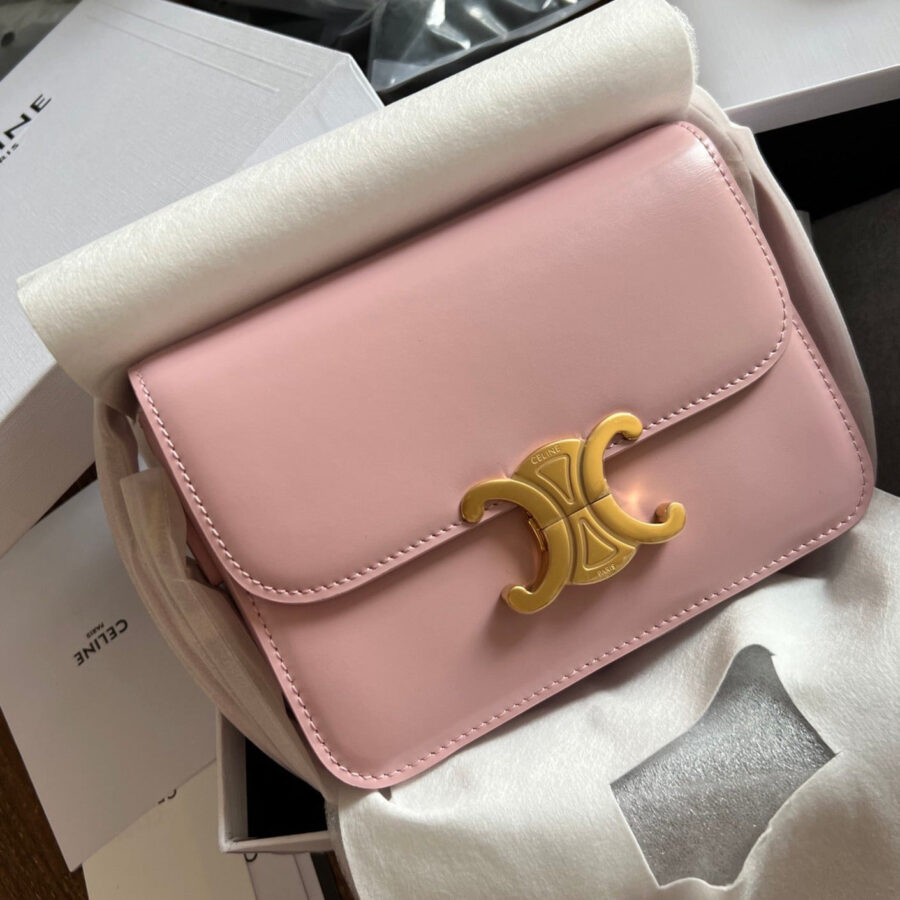 Celine Triomphe gold bag – front view