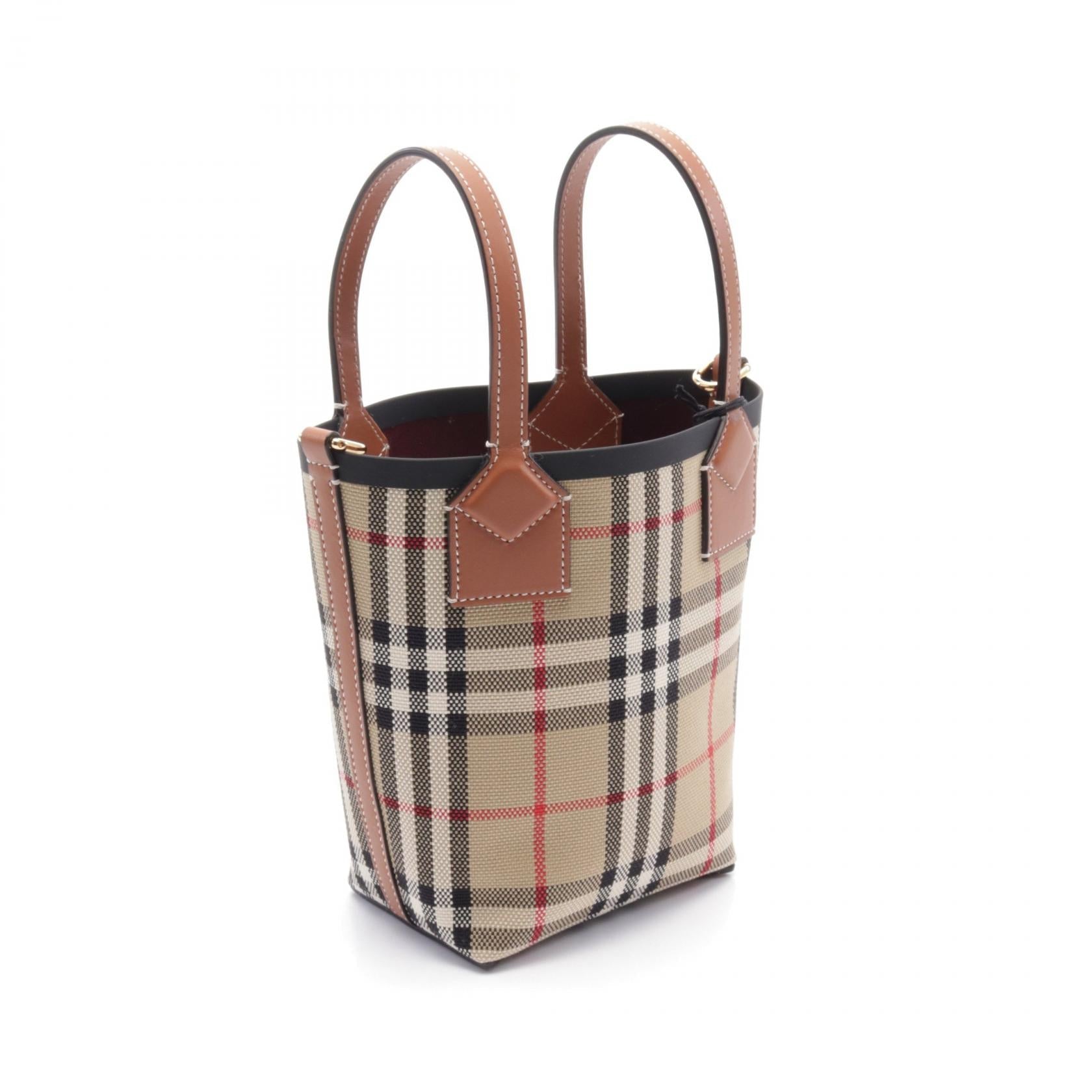 Burberry Canvas×Cuero Mini London Bolso tote 8070461
