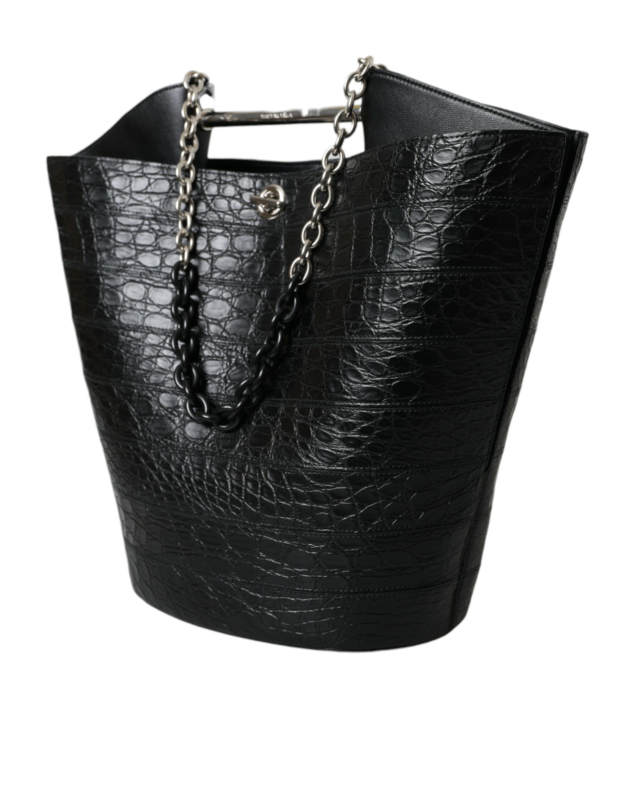 Balenciaga Negro Piel exótica Cuero Maxi Bolso bombonera Bolso tote Bolso