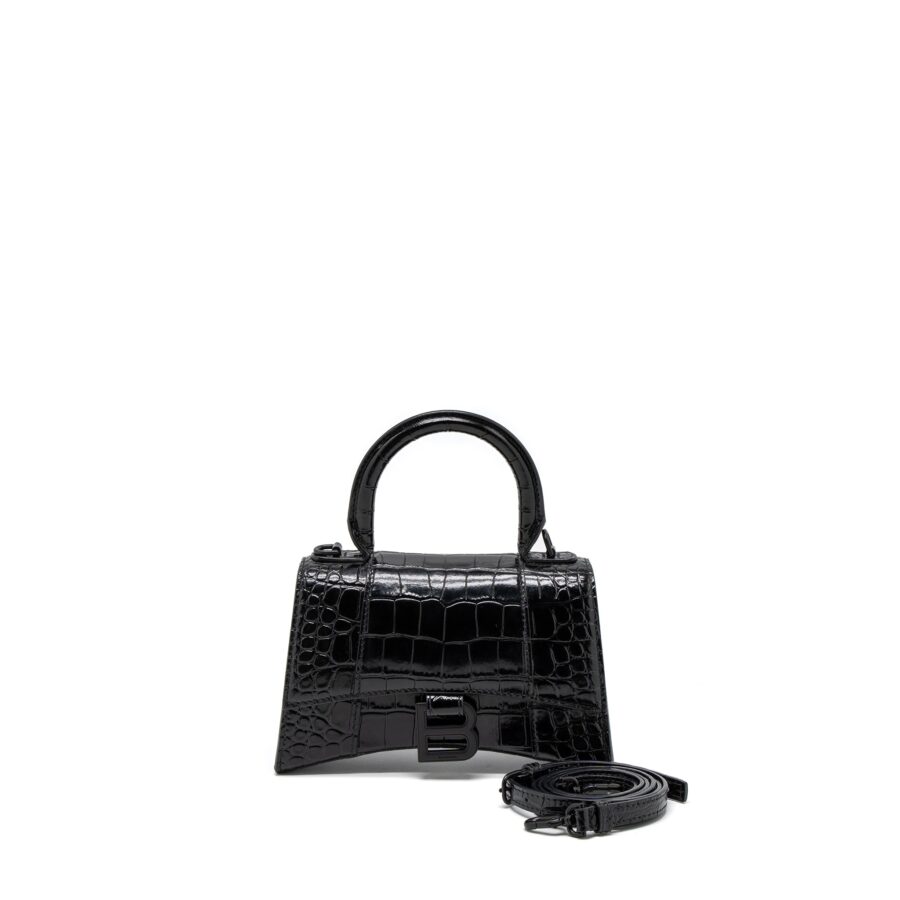 Balenciaga Hourglass black bag – front view