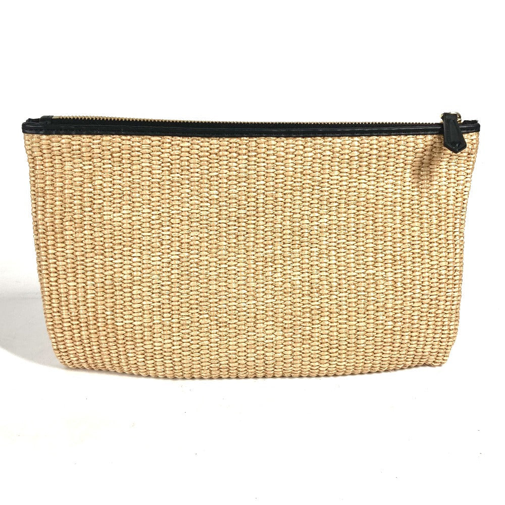 Fendi Bolso de fiesta Bag Raffia, Cuero Beige Straw Logo