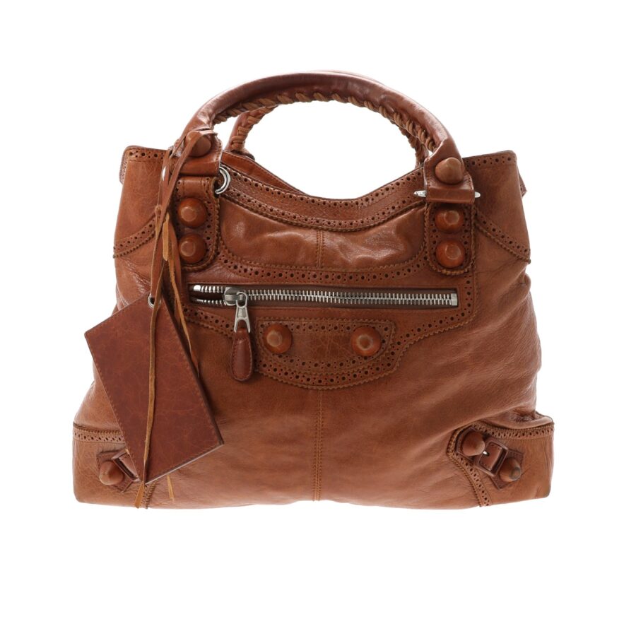 Balenciaga handbag brown – front view