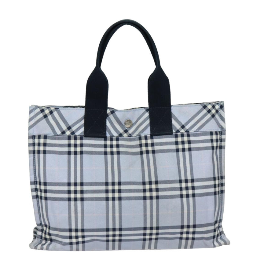 Burberry Nova Check Blue Label Hand Bag Nylon Light Blue Auth bs15355 | Studio Nafay