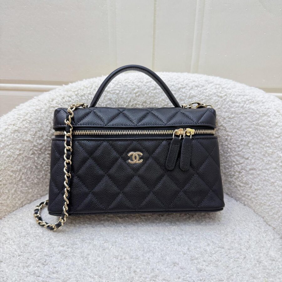 [BN - Local Full Set - Mar ] Chanel 26P Vanity / Clutch with Chain (LP Style Cesta) in Black Caviar and GHW | Studio Nafay