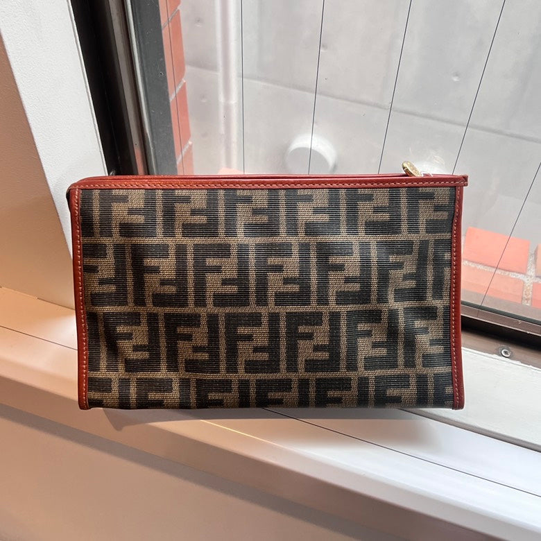 Bolso clutch Neceser Fendi Af700 de Cuero Marrón