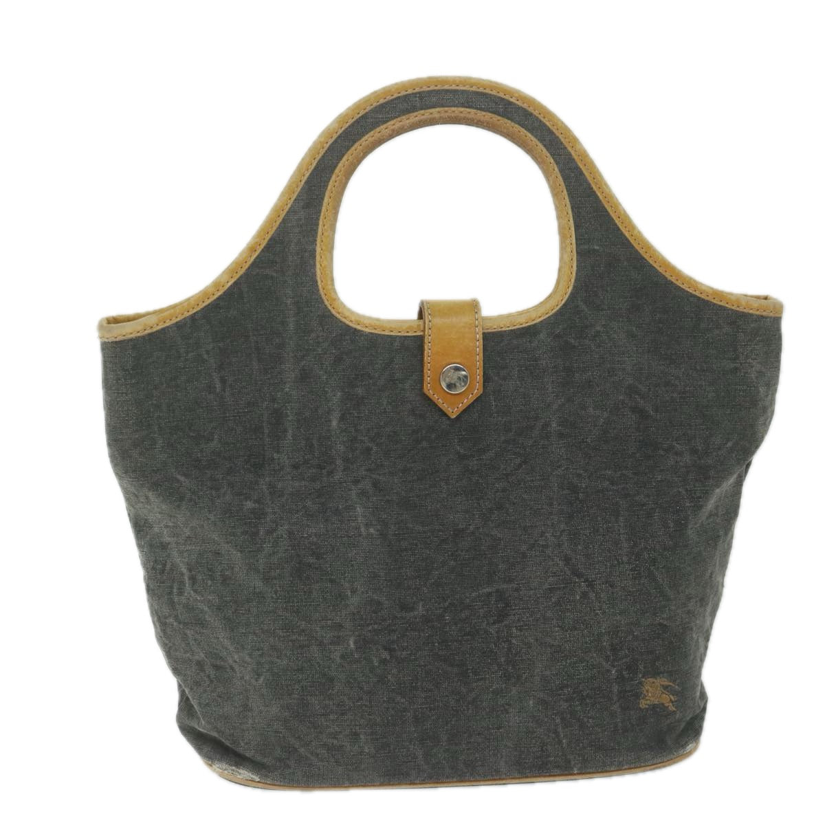 BURBERRY Azul Label Hand Bag Canvas Gray Auth ti1388